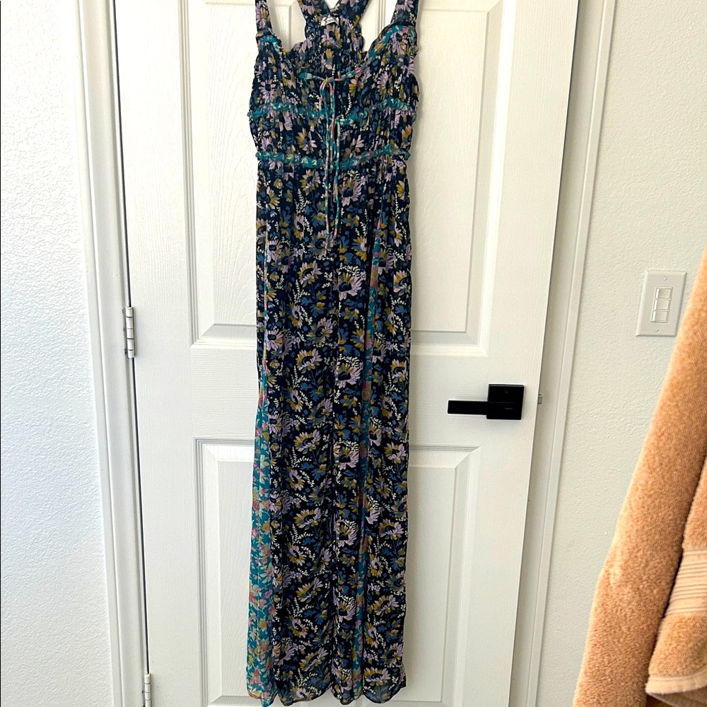 Free People Floral Maxi Dress with Blue and Yellow